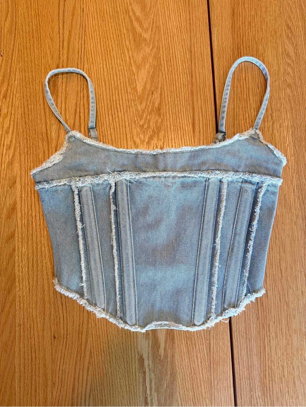 Altar’d State Denim Corset Bustier Top Medium